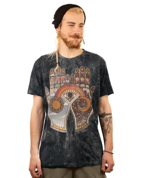 Stonewash Two Hands Cotton T-shirt Black