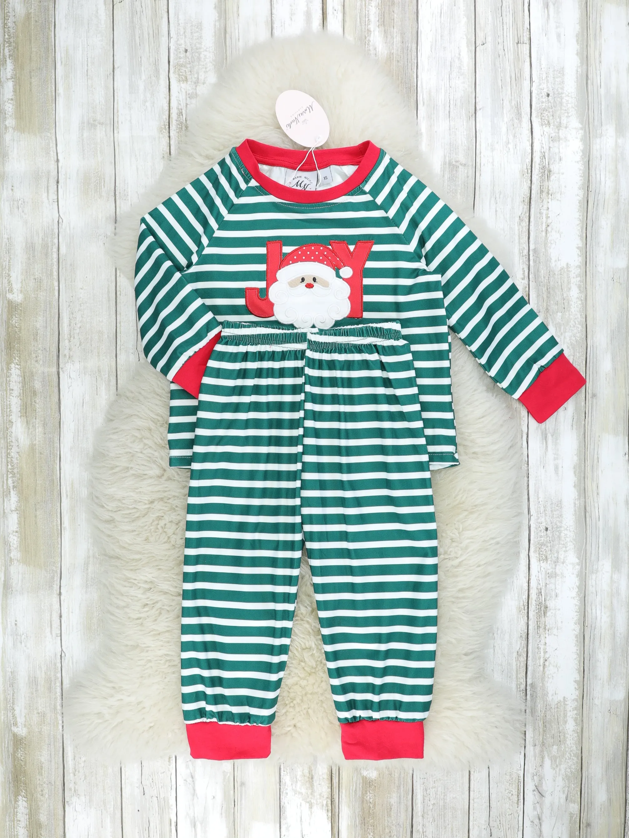 Striped "JOY" Pajamas