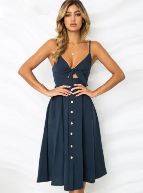 TastyHottie - Deep V Backless Midi Length Tunic Beach Dress