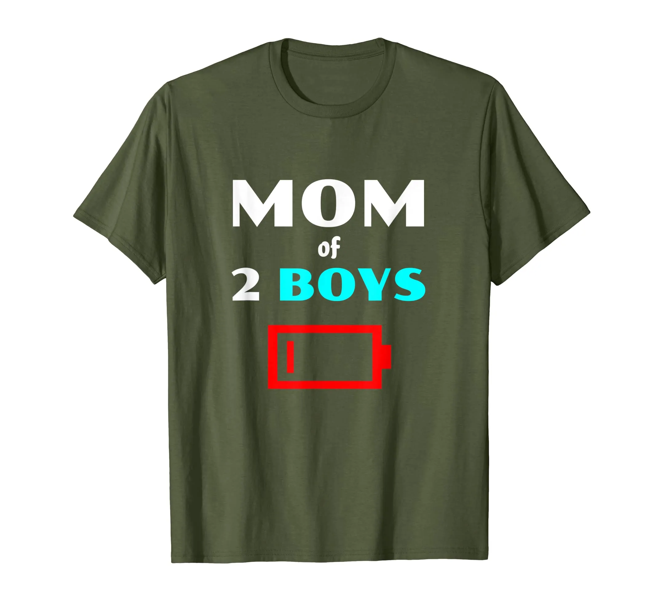 Tired Mom Of 2 Boys Mother With Two Sons Funny Gift T Shirt