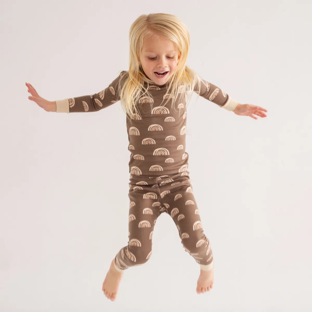 Toddler/Kids Bamboo Pajamas - Coffee Rainbow