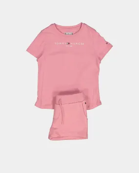 Tommy Hilfiger Kids' Essential T-Shirt Shorts Set Fresh Pink