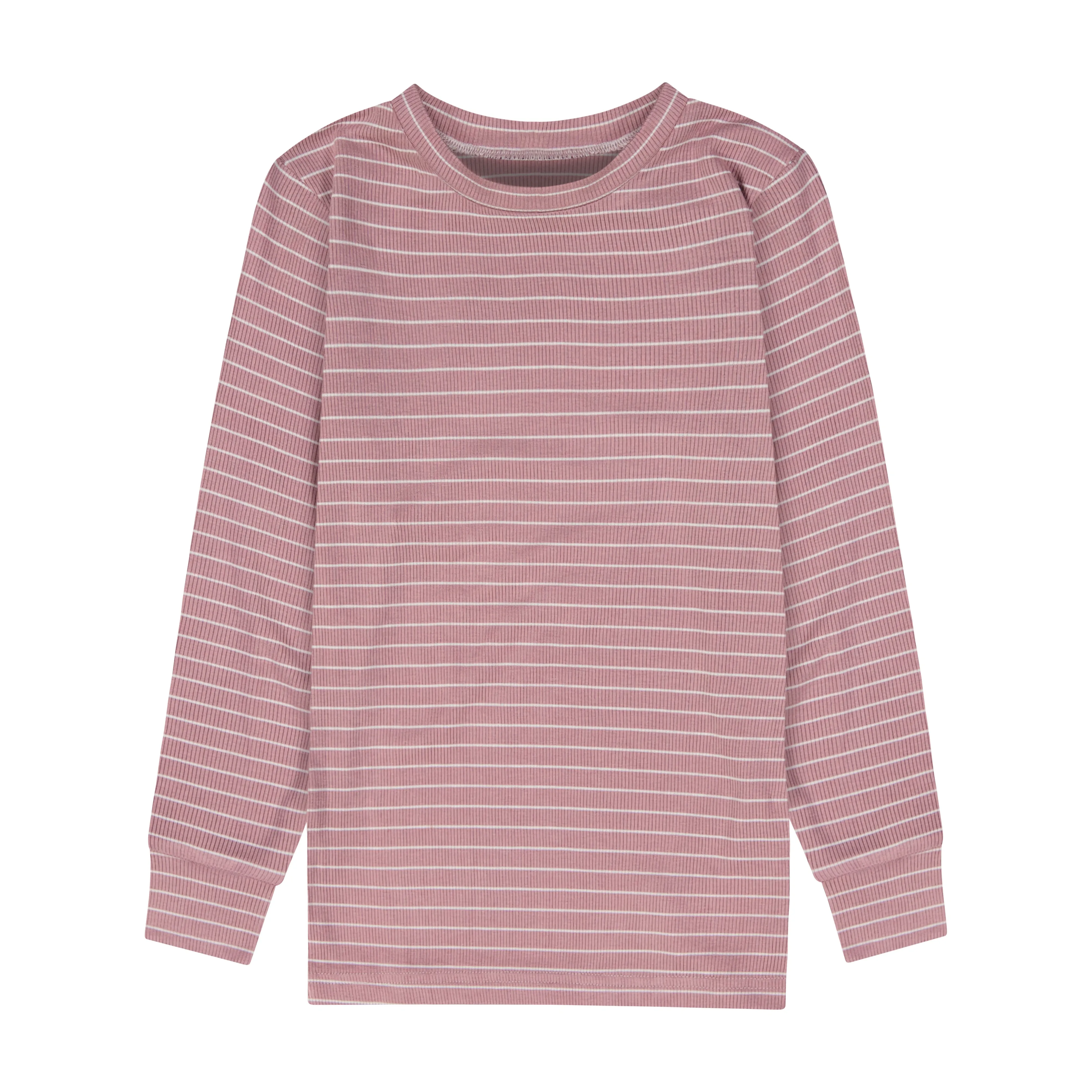 Waffle Striped Pajamas Set Pink