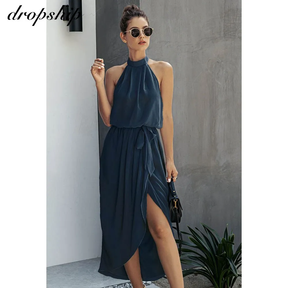 Women Midi Solid Dresses Elegant
