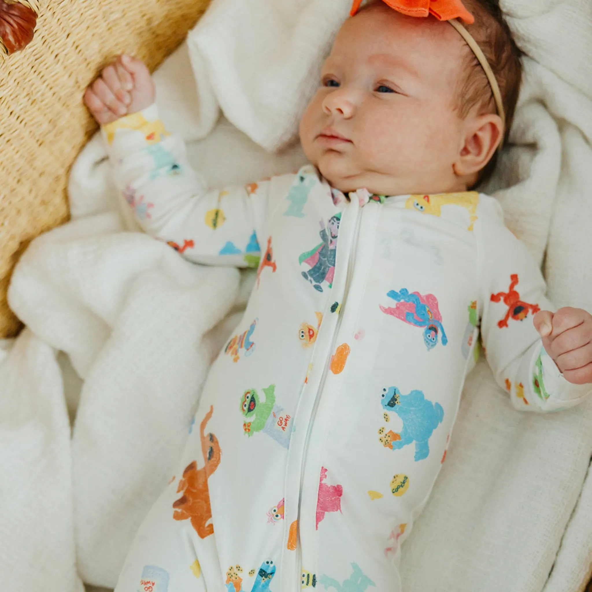Zip-Up Footie Pajama - Sesame Friends