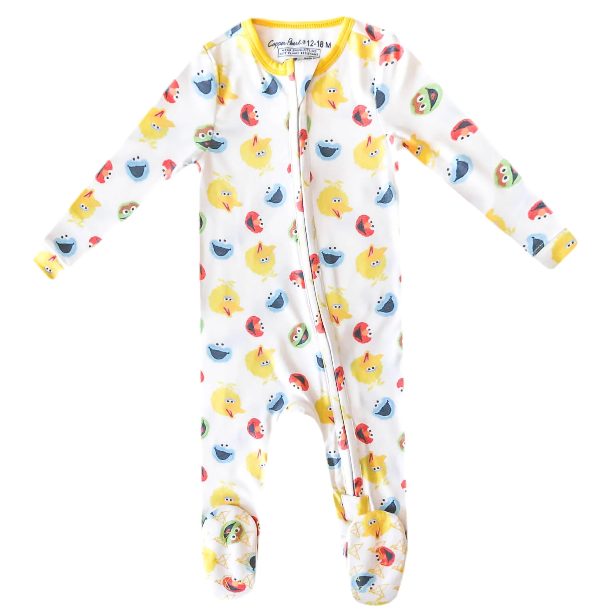 Zip-Up Footie Pajama - Sesame Scribbles