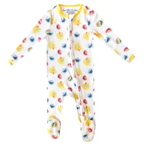 Zip-Up Footie Pajama - Sesame Scribbles