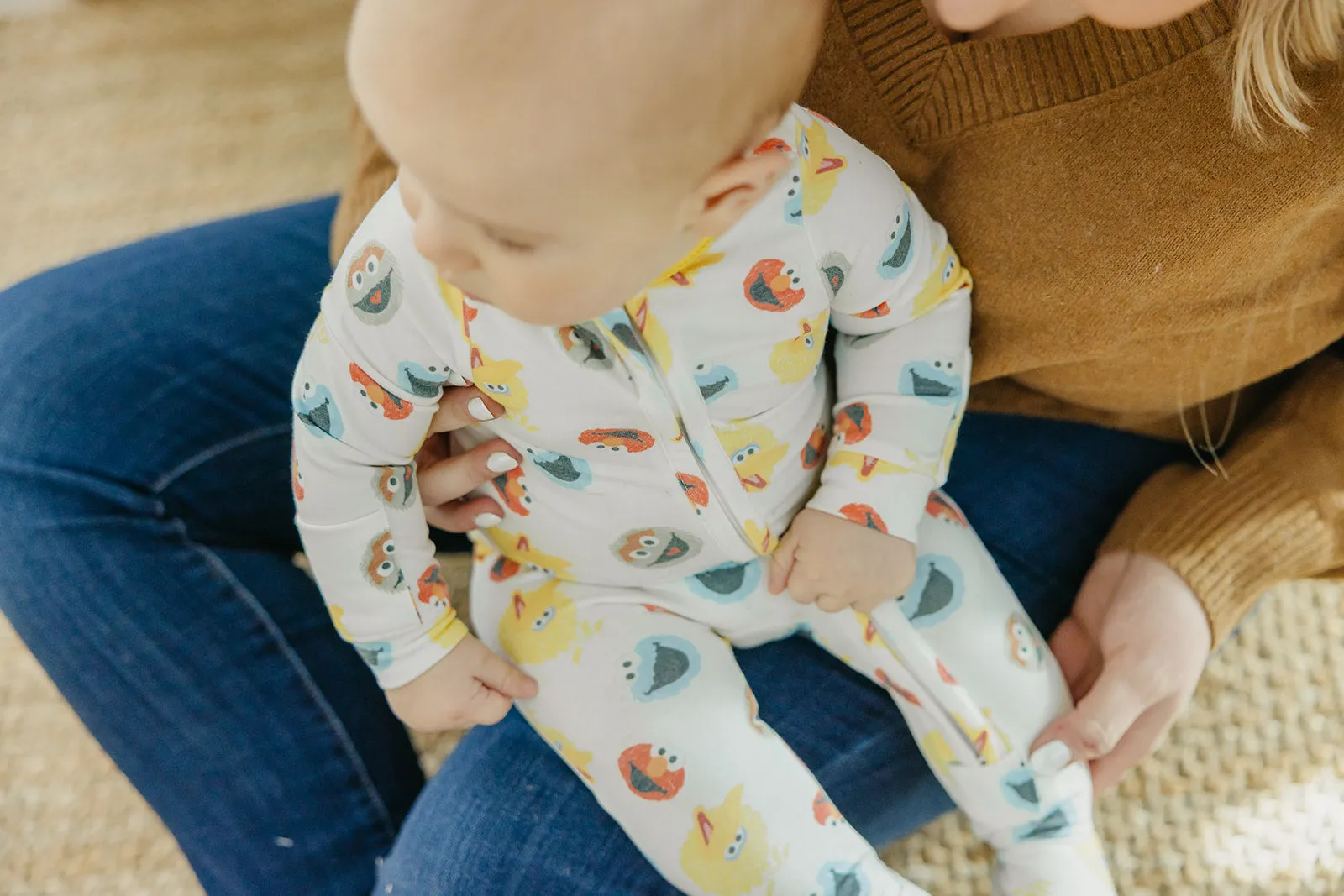 Zip-Up Footie Pajama - Sesame Scribbles